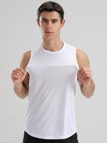 4pcs Men's Sleeveless Sports Vest, Lightweight Casual, Fitness Running Tank Top - White - View 10
