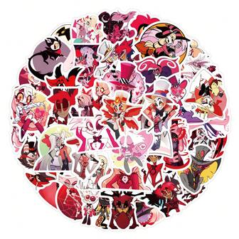60PCS Cartoon Hazbin Stickers Hotel Stickers Hazbin Merch Hazbin Gifts Hazbin Poster DIY Decor Stickers Vinyl Waterproof Retro Vintage Stickers For Laptop Phone Car Skateboard Water Bottles Scrapbooking Computer Journaling