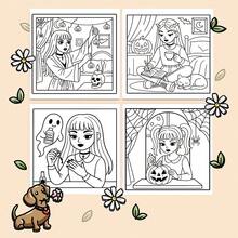 （原版，升级豪华版，厚纸，20.5*20.5厘米）《哥特女孩涂色书，22款粉色哥特和Emo风格图案》，适合情侣和家庭，也适合派对、情人节、生日和其他节日。绘画和学习用品，22页，书籍，涂色书，学习用品，学校，圣诞节，万圣节，生日，返校礼物，涂色书，美术用品 - 單件 - 查看 5