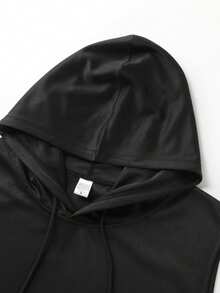 New Outdoor Men Sports Hooded Sleeveless Shorts Set, Running, Workout, Fitness - Black - View 3