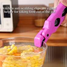 1个升级版三合一多功能耐热碗夹 - 防滑耐热设计，稳固夹持盘子/碗，内置开瓶器，适用于厨房、餐桌、酒店、餐厅，耐用聚丙烯材质，餐盘架，酒店行业，餐饮员工 - 彩色 - 查看 7