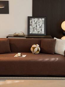 1 buah Sarung Sofa Beludru Mewah, Elegan & Mewah, Anti Selip, Tahan Debu, Tahan Gores, Cocok untuk Semua Musim, Kamar Tidur, Ruang Tamu dan Ruang Belajar - Coffee Brown - View 9