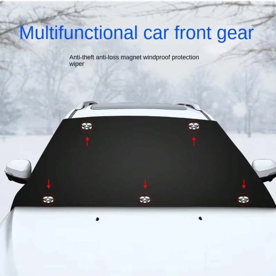 Car Snow Shield Front Windshield Cover Windshield Winter Windshiel Snow Protection Car Window Snow Shield Frost Antifreeze Cover - màu đen - Xem 1
