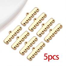 5pcs Necklace Layering Clasp, 304 Stainless Steel Chandelier Components Links Multistrand Clasps Lock For Layered Necklace Bracelet Earring Jewelry Making