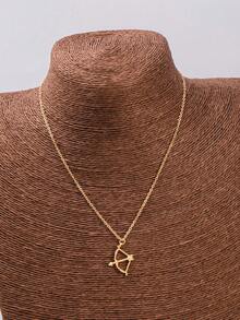 1pc Gothic Cupid Arrow Shaped Pendant Necklace, Jewelry Gift For Men And Women - Gold - View 4