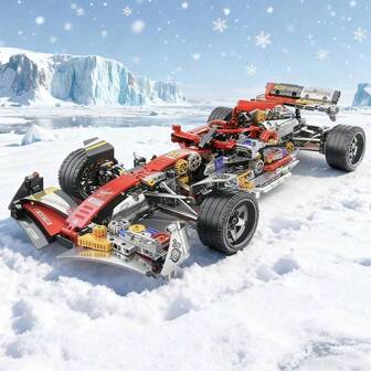 1200pcs Racing Car Series Building Blocks Toy, Stress Relief Handmade Model, Birthday Gift For Boys, Desktop Decor