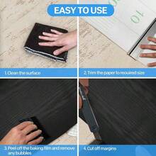 White Contact Paper 16 Inchx118 Inch Wood Peel And Stick Wallpaper Waterproof Removable Self Adhesive Wall Paper Sticker Cover Wood Vinyl Wrap Countertop Desk Table Cabinets - 17.8 英吋 x 236 英吋 + 黑色木材 - 查看 4