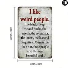 CIF BUY Weird People Metal Sign Vintage Tin Wall Decor, Rustic Retro Home Bar Cafe Art, Lightweight Aluminum With Pre-Drilled Holes For - 彩色 - 查看 5