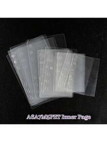 10pcs M5 A6 A7 A8 Transparent Matte Loose-Leaf Binder Inserts, Seal Book, Sticker Backing, Sticker Album, Cultural Stamp Pages, Stamp Pad Refill Pages, 3D Sticker Book Sticker Boards - Clear - View 4