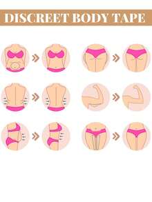 5对防水提拉塑形带，预裁切胶带，适用于女性，收紧松弛下垂的皮肤，平坦小腹，消除背部和腹部脂肪（矩形）