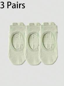 1/3/5双装女士瑜伽袜，透气网眼防滑专业普拉提健身运动踝袜，带硅胶防滑条，夏季款 - 彩色 - 查看 26