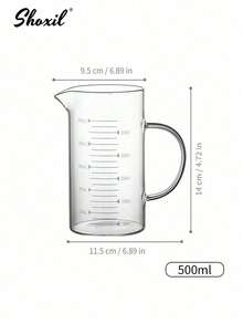 shoxil 1pc High Borosilicate Glass Coffee Cup Measuring Cup Glass With Handle Graduated Cup Coffee Milk Juice Measuring Cup Transparent Glass - Coffee Measuring Cup - View 16