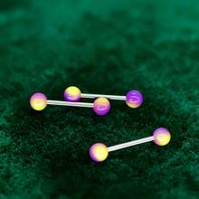 10个/包 1.6*16*6毫米 时尚个性化舌钉，不锈钢杆搭配亚克力材质，人体饰品现货批发 - 彩色 - 查看 3