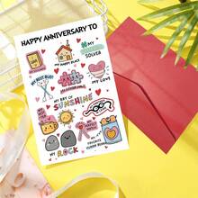 1pc Funny Anniversary Greeting Card For Husband/Boyfriend, Creative Wedding Anniversary Card For Men - Multicolor - View 6