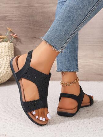 New Thick Bottom Wedge Bohemian Fashion Comfortable Women Sandals, Beach Sandals With Durable Outsole And Chic Pendant Lace Trim