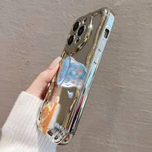 かわいい猫と金魚デザイン 電鍍防摔スマホケース for  17promax,16pro,15plus/14/13/12/11 衝撃吸収 保護カバー 可愛いアニメ風 スタイリッシュ スマホアクセサリー 軽量 高品質素材 日常使用に最適 携帯電話を守る ユニ - シルバー - チェックする 6