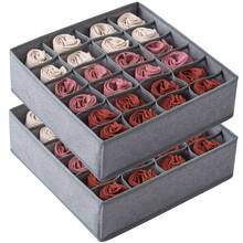 4pcs Foldable Fabric Closet Organizer Boxes, For Storing Underwear And Socks, Non-Woven Fabric Drawer Dividers, Can Hold Bras, Panties And Accessories, Space Saving, Deep Design - Black - View 8