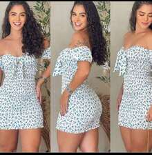 Vestido Sabrina  Elegante MODA VERAO  VERAO - Branco - Visão 4