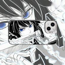 Dual-Style Sword-Wielding Anime Character  Case For 17/15/14/13 Series - Blue/Green Eyes Design, "SO COOL" Label, Slim Shockproof Cover For Anime Fans - Naranja - Ver 13