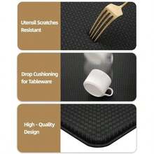 Kitchen Rugs Kitchen Rug Set 2 Piece Kitchen Runner Rug Kitchen Floor Mat Cushioned Anti Fatigue Kitchen Mat Non Skid Waterproof Comfort Standing Kitchen Rug 17"X59"+17"X59" Black - Black - View 3
