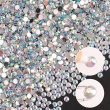 10000/5000/3000 件/包 AB 2-5 毫米树脂免烫散装水钻批发平底塑料水晶水钻 DIY 亮片适用于艺术和工艺品