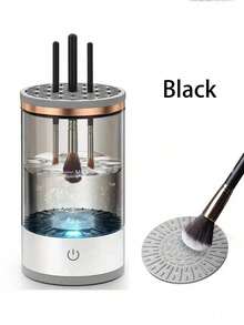 Nettoyeur et séchoir électrique portable alimenté par USB pour pinceaux de maquillage, design compact pour la maison et les voyages, cadeau idéal pour les femmes, accessoire de beauté parfait. Caractéristiques : tête de pinceau de maquillage en caoutchouc et fonction de nettoyage rapide. - Multicolore - Voir 12