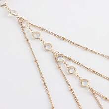 Sexy Leg Accessories, Multi Chain Leg Chain, Gold Sexy Thigh Chain, Women's Diamond Multi-Layer Clip Bead Chain, Body Chain - Multicolor - View 4