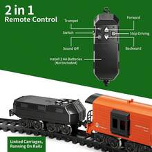 Model Train Set, Remote Control Train Toys With 3Way Smoke Locomotive, 5 Train Cars, Luxury Track Kit, Authentic Train Sounds & Lights, Rechargeable Battery, Top Present For Train Lovers - Black - View 4