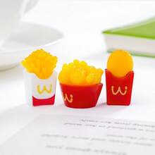 1/3/5pcs Valentine's Day Creative Realistic Fried Chicken, French Fries, Potato Patty Food Toys, Miniature Dollhouse DIY Decor Accessories, Car/Desktop Small Ornaments - Multicolor - View 12