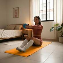 MUUK FITNESS 1 pieza Tapete de yoga antideslizante de 150x60 cm con 4 mm de grosor, tapete ligero y portátil para ejercicios de yoga, pilates, estiramientos y fitness, esterilla cómoda y estable para entrenar en casa, estudio o al aire libre - Amarillo - Ver 10