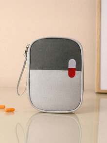 1pc Portable Travel First Aid Bag, Oxford Cloth Material, Emergency And Medicine Storage Pouch, Integrated Outdoor First Aid Tool Kit - Essential Survival Gear For Camping, Hiking And Home Emergency, Accessories Not Included, Outdoor Emergency Mobile Medicine Storage Bag, Suitable For Summer Travel, Camping And Gatherings