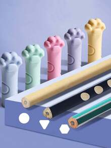 30pcs Cat Paw Pencil Caps, Cartoon Cat Pencil Covers, Protective Sleeves, Pencil Protectors, Soft Rubber Pencil Toppers, Universal Pen Caps, Office & School Supplies