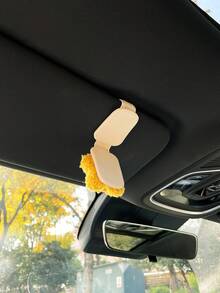 Supporto Magnetico Auto Per Occhiali Da Sole In Pelle PU Per Visiera Parasole - Nero, Grigio, Rosa, Arancione - 2