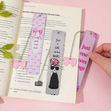 Marcapáginas de acero inoxidable con lazo rosa, diseño creativo, dulce y encantador, un regalo pensado para las niñas que aman la lectura, un excelente regalo para el cumpleaños de la mejor amiga - Multicolor - Ver 8