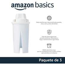 Basics - Filtros de agua de repuesto para jarras, compatibles con , sin BPA, dura dos meses o 151 l, paquete de 3 - 3 cuentas - Ver 2