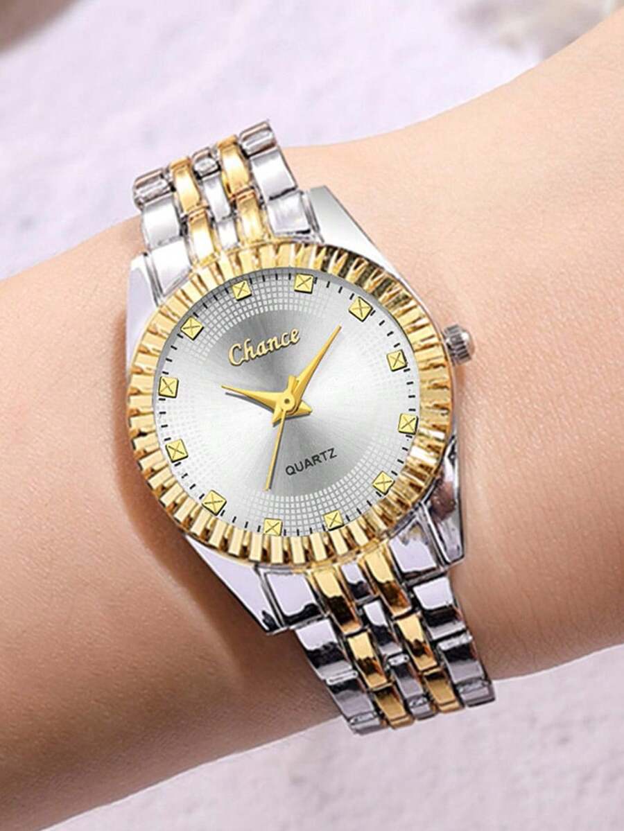 YOLAKO1 这款时尚商务休闲女士钢带石英表适合派对、庆典、婚礼和日常佩戴。它是返校季、毕业季和感恩节送给女性的最佳礼物。 - 白色 - 查看 1