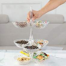 Multi-Layer Stackable Fruit Plate, Living Room Snack Storage Box, Candy Dish, Modern Creative Plastic Coffee Table Household Dried Fruit Tray Fruit Basket - Clear - View 5