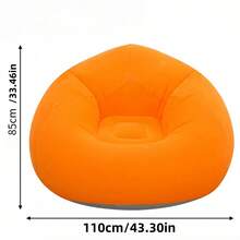 1个舒适充气豆袋椅，便携式PVC休闲椅，多种颜色可选，天鹅绒材质，适用于客厅、卧室、阳台、阅览室以及露营、野餐、音乐节等各种户外活动。