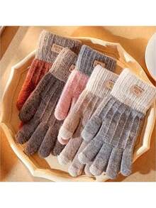 Unisex Thick Knitted Touchscreen Winter Gloves (1 Pair) – Breathable, Non-Slip & Durable Gloves, Ideal For Driving, Cycling, Skiing, Work & All Kinds Of Outdoor Adventures, Must-Have For Outdoor Lovers - Nhiều màu - Xem 2