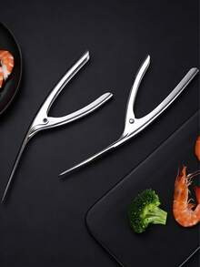 2/1 包装虾线去除器 - 不锈钢虾剥壳器 - 厨房虾线去除清洁刀