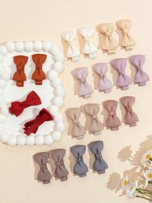 20pcs Mini Hair Bowknot Clips Cute Ribbon Hair Barrettes Hair Accessories, Hair Clips,Valentines Day - Multicolor - View 2