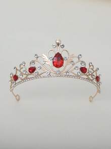 تاج مرصع بالراين للنساء، تاج أميرة أنيق، مناسب لحفلات عيد الميلاد والحفلات الراقصة والزفاف وعيد الحب - متعدد الألوان - مشاهدة 11