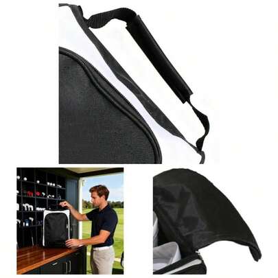 Travel Shoe - Zippered Shoes Storage Bag, Multi - Purpose Shoe Organizer With Handle, Side Accessory Pockets Easy Transport Travel Indoor Outdoor Backyard Driving Range Course