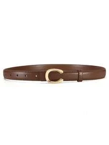 Advanced Women's C Letter Smooth Buckle Belt Versatile Korean Edition Decorative Suit Belt Fashionable Simple Casual Pants Belt - Multicolor - View 11
