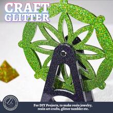 80g/2.85oz Holographic Ultra-Fine Glitter, 1/128" Resin Glitter Sequins, Suitable For Tumblers, Resin Crafts, Slime, Nail Art, Holiday Decorations, Christmas Ornaments - 綠色 - 查看 4
