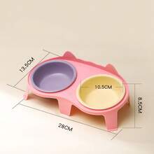 Elevated Ceramic Cat Bowls With PP Stand For Food & Water – Whisker Fatigue Shallow Food Dish, Lead & Cadmium-Free, Raised Height For Cats