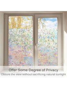 1/Roll 3D Window Privacy Film, Static Clings Vinyl Window Film Sun Blocking, Privacy Sticker For Glass Door - Multicolor - View 2