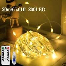 10m/20m/30m USB Magische Farbige Lederleuchtkette, 100/200/300 LED Perlen, wasserdicht, 8 Wechselmodi, USB betrieben, geeignet für Garten, Party und Feiertags Dekoration, Außenterrassen Dekoration, schafft festliche Atmosphäre, Dekorationsbeleuchtung - Verschiedenfarbig - Übersicht 18