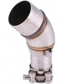 Tubo de escape del silenciador, deslizador de acero inoxidable de la motocicleta de escape Conector adaptador de tuber¨ªa de enlace medio para R25 R3 2013 2016 Plata - 1 - Ver 4