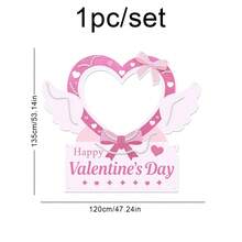 1 set di cornici portafoto a forma di cuore e fiore di rosa con decorazioni di diamanti per la festa di San Valentino, per uso interno ed esterno - Multicolore - Visualizzare 11